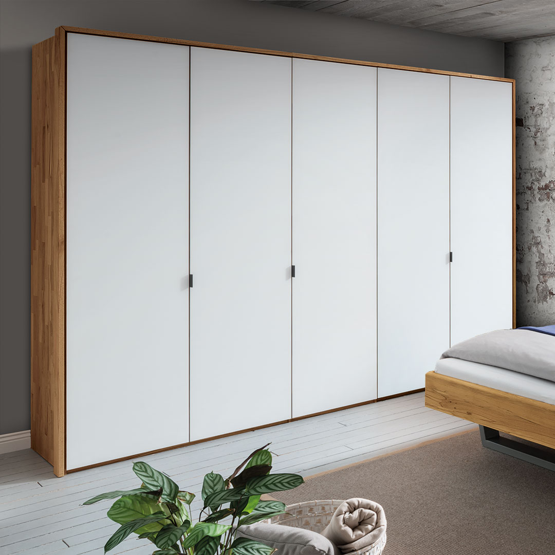 Drehtüren-Kleiderschrank "Santorino" | Kernbuche | Bio-Material | Handgefertigt | 2-türig | schadstoffgeprüft | Massivholz-Kleiderschränke