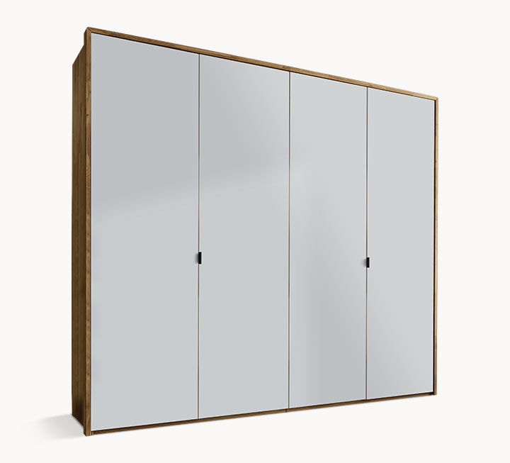 Weißglas-Kleiderschrank mit 5 Türen Weißglas-Kleiderschrank mit 5 Türen