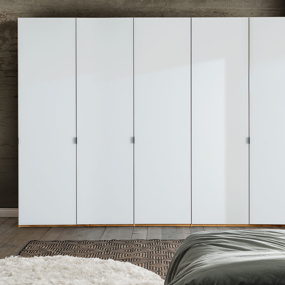 Drehtüren-Kleiderschrank "Santorino" - Einzelmodule | Kernbuche | Bio-Material | Handgefertigt | Anbauelement 1-türig | schadstoffgeprüft | Massivholz-Kleiderschränke