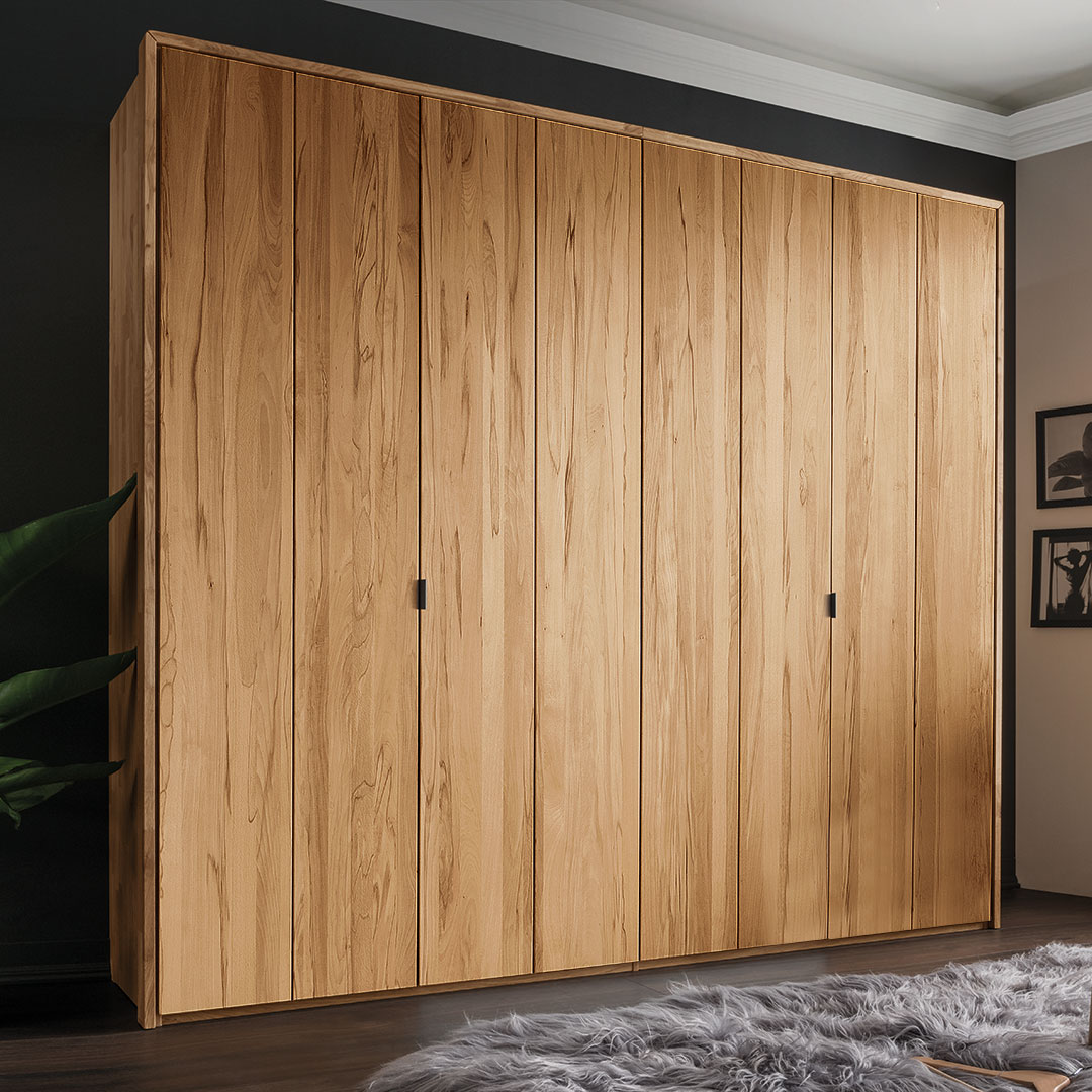 Drehtüren-Kleiderschrank "Varadero" - Einzelmodule | Kernbuche | Bio-Material | Handgefertigt | Anbauelement 1-türig | schadstoffgeprüft | Massivholz-Kleiderschränke