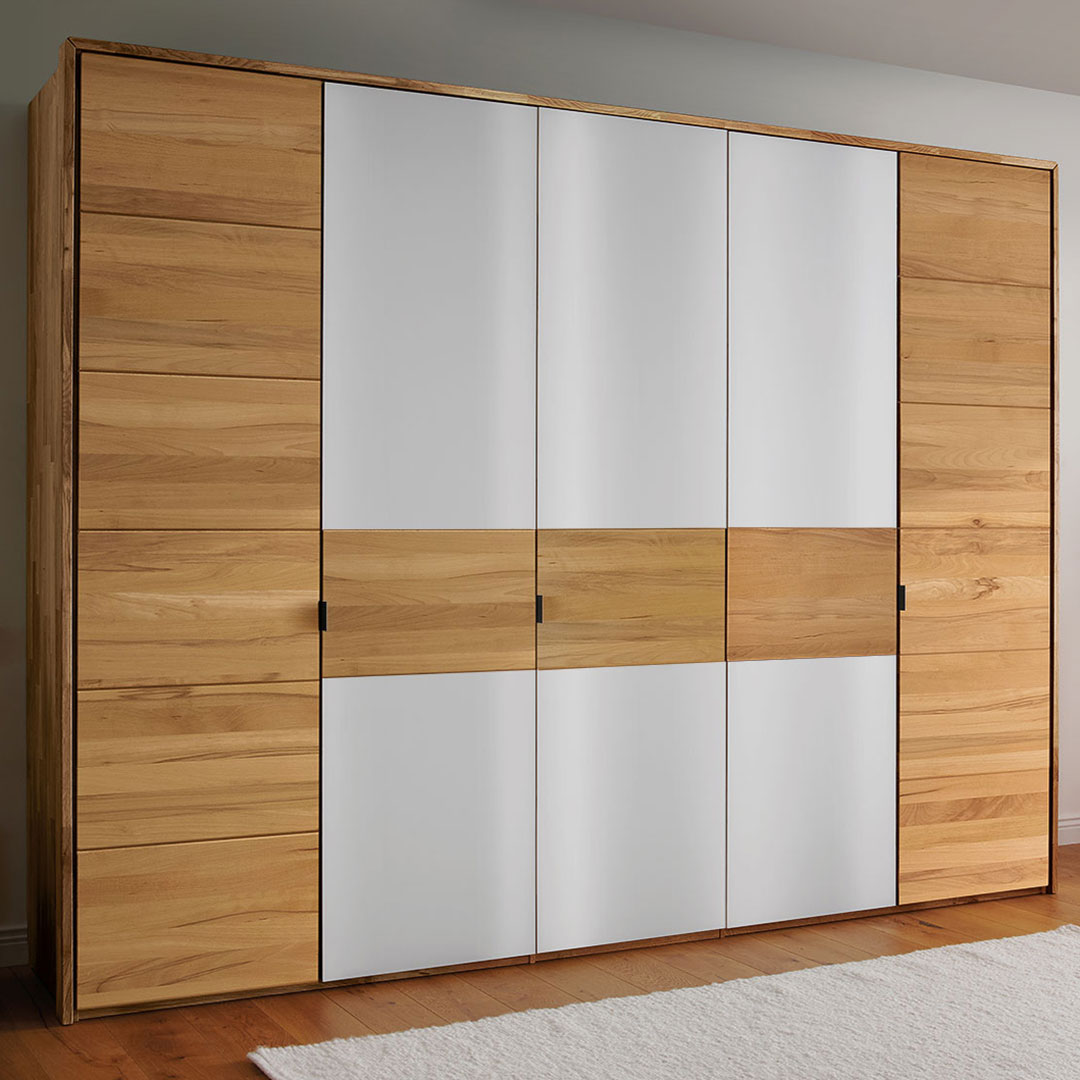 Drehtüren-Kleiderschrank "Bellavista" - Einzelmodule | Kernbuche | Bio-Material | Handgefertigt | Anbauelement 1-türig | Korpus | schadstoffgeprüft | Massivholz-Kleiderschränke