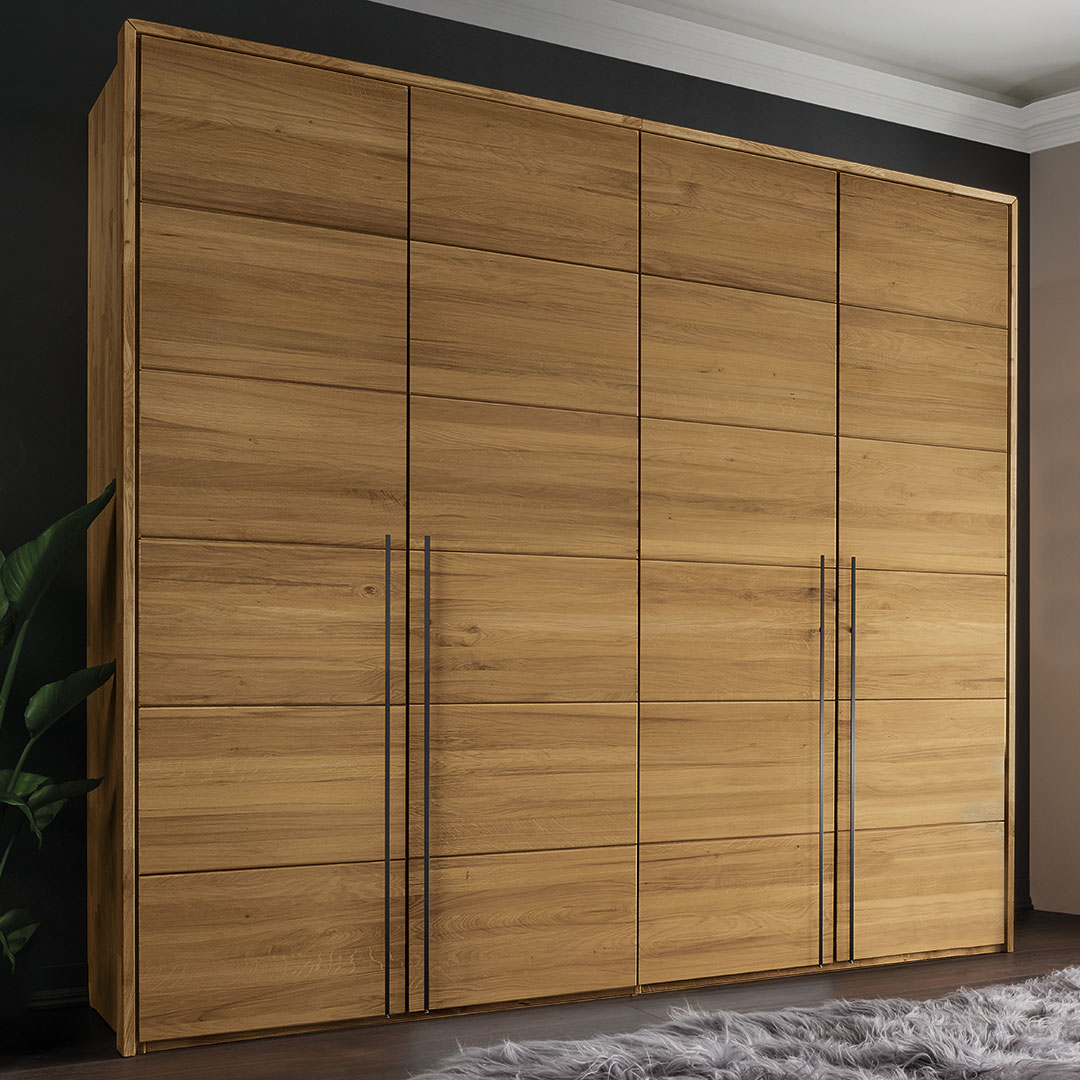 Drehtüren-Kleiderschrank "Moderna" - Einzelmodule | Kernbuche | Bio-Material | Handgefertigt | Anbauelement 1-türig | Korpus | schadstoffgeprüft | Massivholz-Kleiderschränke