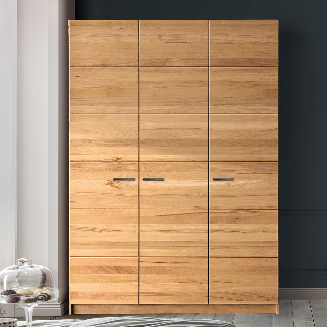 Drehtüren-Kleiderschrank "Salentino" | Kernbuche | Bio-Material | Handgefertigt | 2-türig mit Komforteinteilung | schadstoffgeprüft | Massivholz-Kleiderschränke