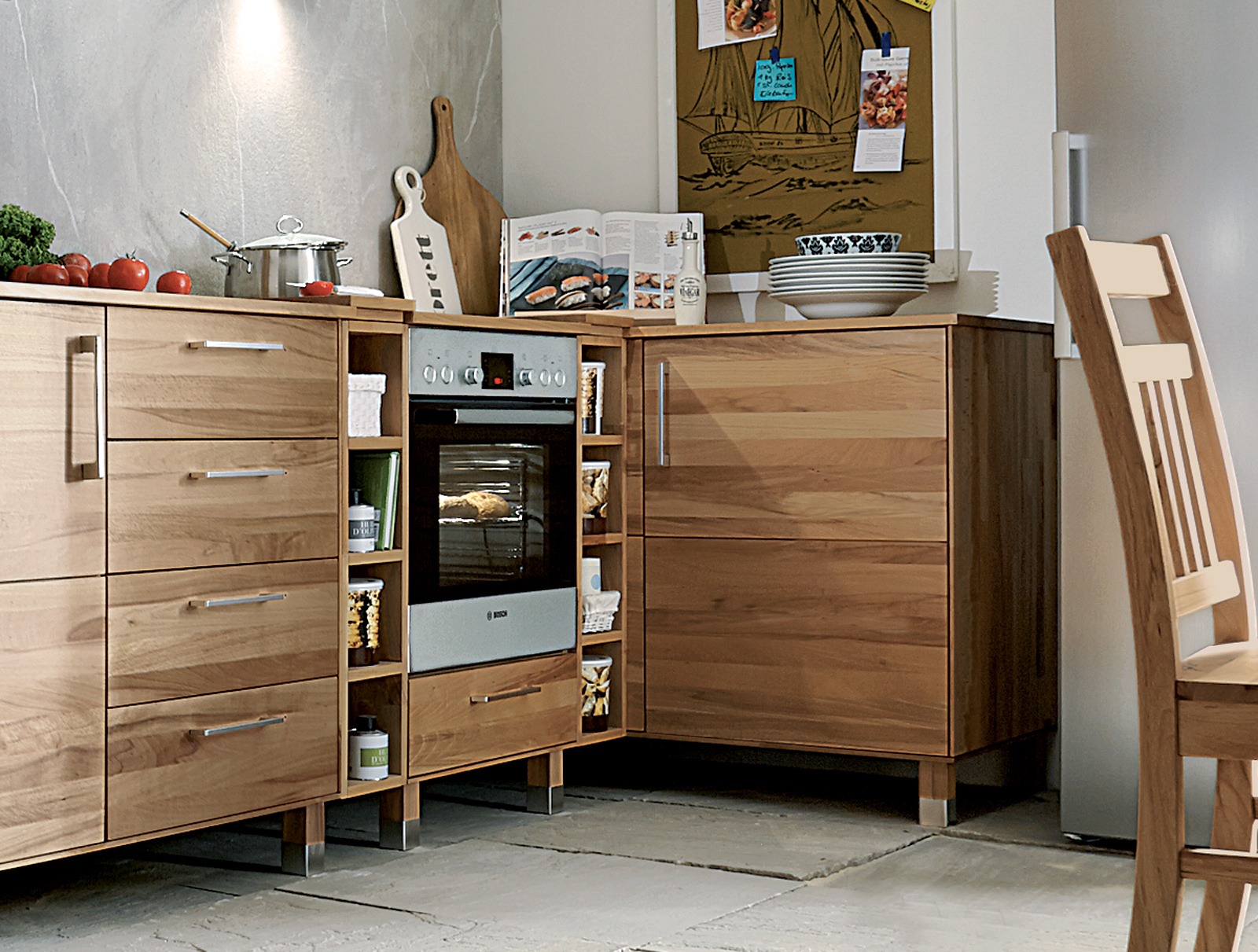 Küchen Eckunterschrank &ldquo;Culinara&rdquo; - 100 % Massivholz
