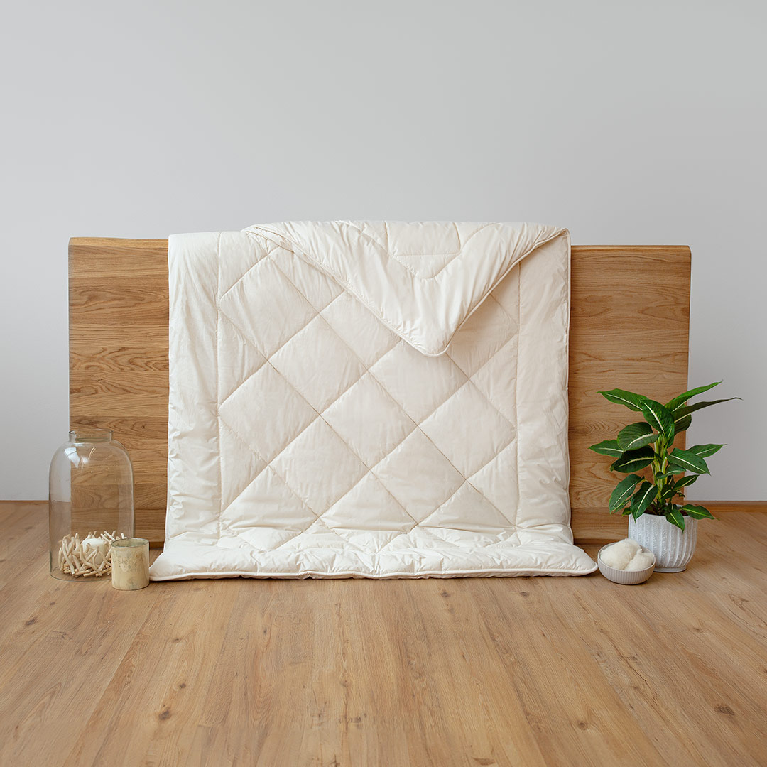 Schafwoll-Duo-Bettdecke "Pecora" | 155x200 cm | vegan | Bio-Material | Handgefertigt | schadstoffgeprüft | Bettdecken